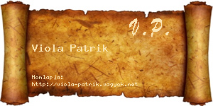 Viola Patrik névjegykártya